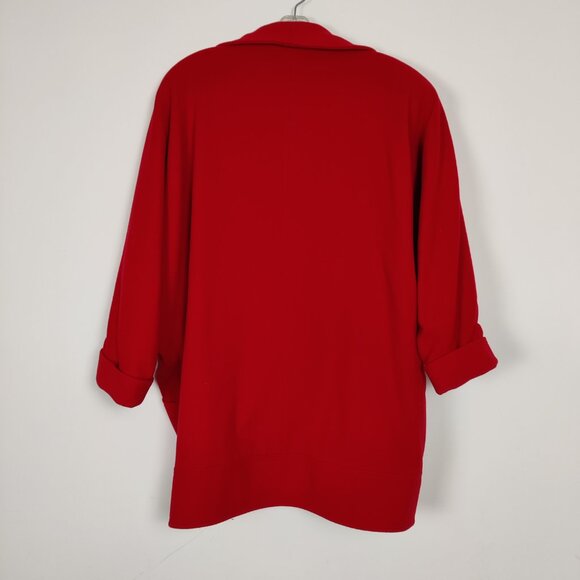 Liptons Women's Blazer Size M Red Wool Cashmere Business Casual Academia Elegant - Picture 6 of 14